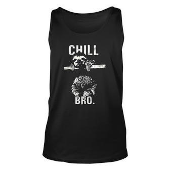 Chill Bro Cool Sloth On Tree Unisex Tank Top | Mazezy UK