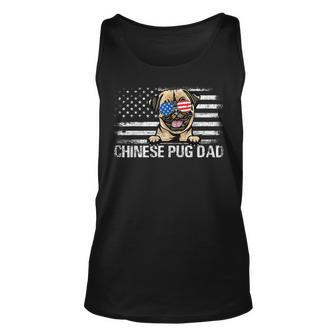 Chinese Pug Dad American Flag 4Th Of July Patriotic Gift Unisex Tank Top - Seseable
