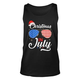 Christmas In July Funny 4Th Of July Beach Summer Christmas Unisex Tank Top - Seseable