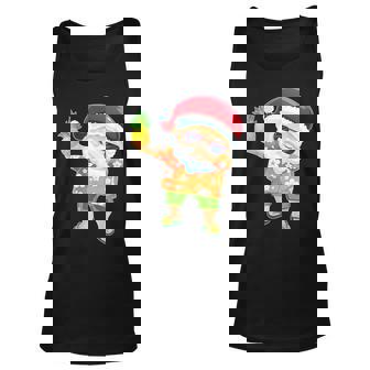 Christmas In July Gifts Dabbing Santa With Pineapple Unisex Tank Top - Thegiftio UK
