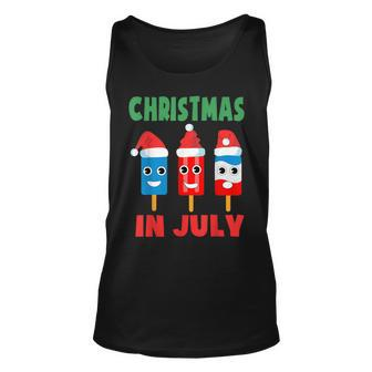 Christmas In July Ice Pops In Santa Hat Kids Toddler Cute Unisex Tank Top - Seseable