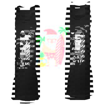 Christmas In July Party Costume Clothing Santa Surfing Unisex Tank Top - Thegiftio