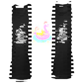 Christmas In July Santa Hawaii Sunglasses Flamingo Unisex Tank Top - Thegiftio
