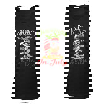 Christmas In July Santa Hawaiian Surfing Summer Surf Unisex Tank Top - Thegiftio