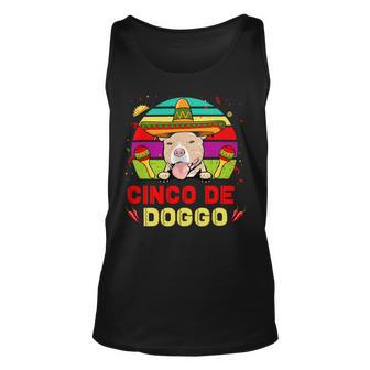 Cinco De Doggo Hilarious Pit Bull Dog For Cinco De Mayo T-Shirt Unisex Tank Top - Seseable
