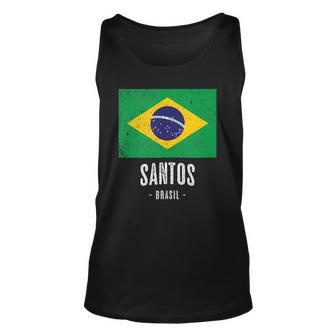 City Of Santos - Brazil Br Brazilian Flag Merch - Graphic Unisex Tank Top | Mazezy