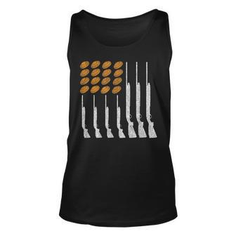 Clay Target Shooting Trap Skeet American Flag Patriotic Unisex Tank Top - Seseable