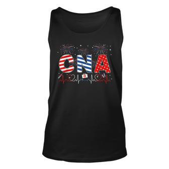 Cna 4Th Of July American Flag Patriotic Usa Stethoscope Unisex Tank Top - Seseable