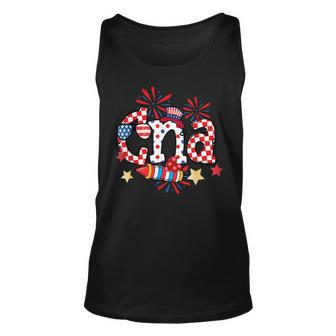 Cna Fireworks American Flag Patriotic 4Th Of July Gifts Unisex Tank Top - Seseable