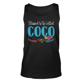 Coco Grandma Gift Blessed To Be Called Coco Unisex Tank Top - Seseable