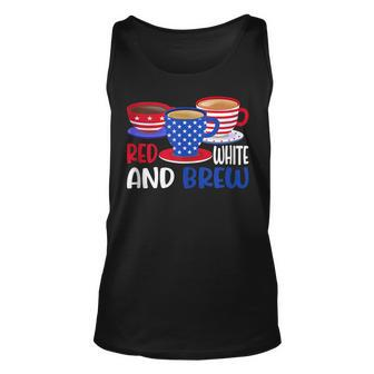 Coffee Red White And Brew 4Th Of July Patriotic Women Men Unisex Tank Top - Seseable