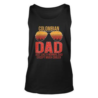 Colombian Dad Retro Sunglasses Colombia Fathers Day Unisex Tank Top | Mazezy