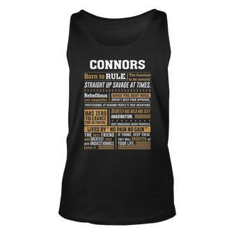 Connors Name Gift Connors Born To Rule Unisex Tank Top - Seseable