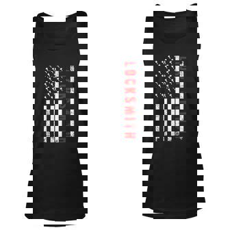 Cool Locksmith Art For Men Women American Flag Lock Picker Unisex Tank Top | Mazezy