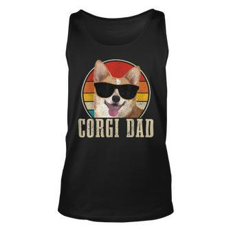 Corgi Dad Vintage Sunglasses Funny Corgi Dog Owner Unisex Tank Top - Seseable