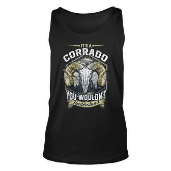 Corrado Name Shirt Corrado Family Name V3 Unisex Tank Top - Monsterry UK