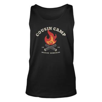 Cousin Camp 2022 Making Memories Campsite Campfire Camping Unisex Tank Top | Mazezy