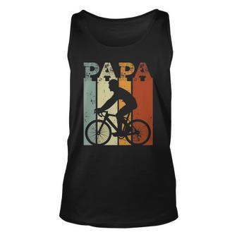 Cycling Biker Vintage Retro Bicycle Cyclist Papa Gift Unisex Tank Top | Mazezy