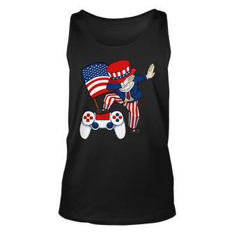 Dabbing Patriotic Gamer 4Th Of July Video-Game Controller T-Shirt Unisex Tank Top - Seseable