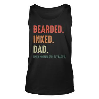 Dad Gift Bearded Inked Dad Unisex Tank Top - Seseable