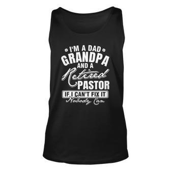Mens Dad Grandpa And A Retired Pastor Xmas Fathers Day Tank Top | Mazezy