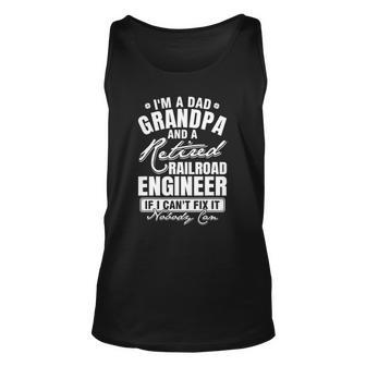Mens Dad Grandpa And A Retired Railroad Engineer Fathers Day Tank Top | Mazezy