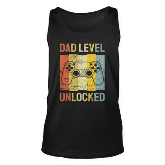 Mens Dad Level Unlocked Soon To Be Father Pregnancy Announcement Tank Top | Mazezy
