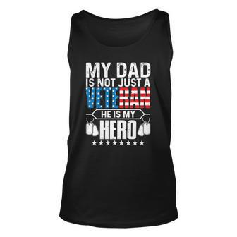 Womens My Dad Is Not Just A Veteran Hes My Hero Dad V-Neck Tank Top | Mazezy