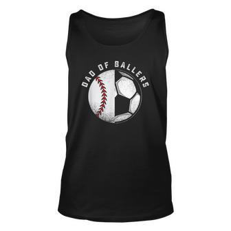 Dad Of Ballers Father And Son Soccer Baseball Player Coach Unisex Tank Top | Mazezy CA