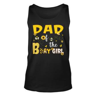 Dad Of The Birthday Girl With Sunflower And Bee Unisex Tank Top - Seseable