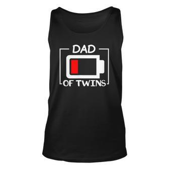 Dad Of Twins Low Battery Unisex Tank Top | Mazezy