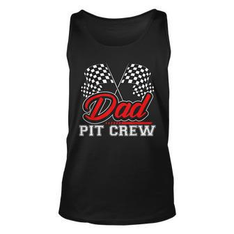 Dad Pit Crew Funny Birthday Boy Racing Car Pit Crew B-Day Unisex Tank Top - Seseable