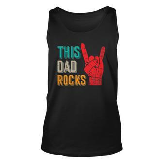 Mens This Dad Rocks Desi For Cool Father Rock And Roll Music Tank Top | Mazezy