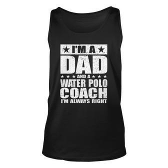 Dad Water Polo Coach Coaches Fathers Day S Gift Unisex Tank Top | Mazezy