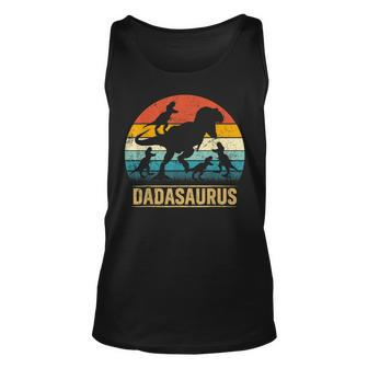 Dada Dinosaur T Rex Dadasaurus 4 Kids Fathers Day Unisex Tank Top - Seseable