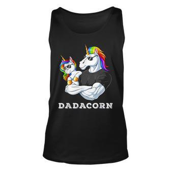 Dadacorn Unicorn Dad Of The Birthday Girl Princess Daughter Unisex Tank Top - Seseable