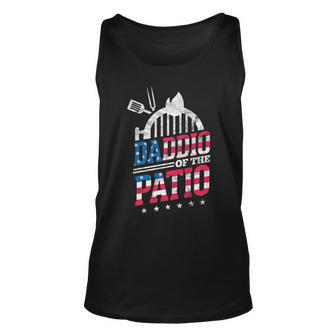 Daddio Of The Patio Usa Flag Patriotic Bbq Dad 4Th Of July Unisex Tank Top - Seseable