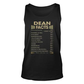 Dean Name Gift Dean Facts Unisex Tank Top - Seseable