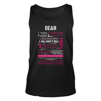 Dean Name Gift Dean V2 Unisex Tank Top - Seseable