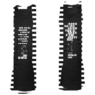 Dear Jesus Thank You For These Noodles Ramen Unisex Tank Top | Mazezy