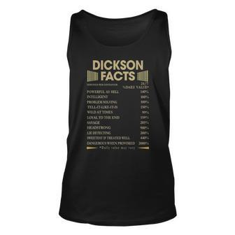 Dickson Name Gift Dickson Facts Unisex Tank Top - Seseable