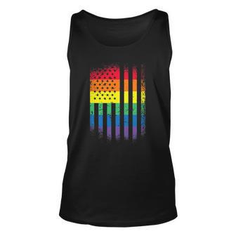 Distressed Rainbow Flag Gay Pride Rainbow Equality Unisex Tank Top | Mazezy AU