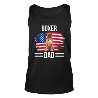 Dog Owner Us Flag 4Th Of July Fathers Day Boxer Dad Unisex Tank Top - Seseable