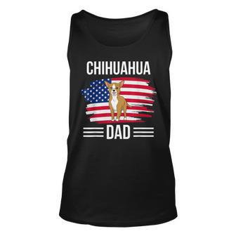 Dog Owner Us Flag 4Th Of July Fathers Day Chihuahua Dad Unisex Tank Top - Seseable