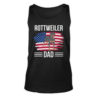 Dog Owner Us Flag 4Th Of July Fathers Day Rottweiler Dad Unisex Tank Top - Seseable