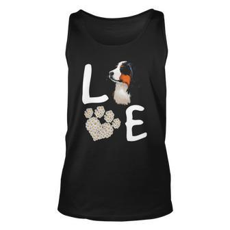 Dogs 365 Love Bernese Mountain Dog Paw Pet Rescue Unisex Tank Top | Mazezy