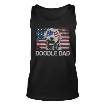 Doodle Dad Goldendoodle Dog American Flag 4Th Of July Unisex Tank Top - Seseable