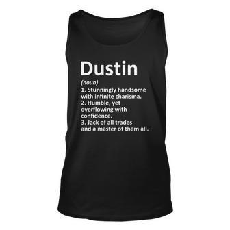 Dustin Definition Personalized Name Funny Gift Idea Unisex Tank Top | Mazezy