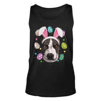 Easter Egg Lover Bunny Ear Pit Bull Dog Face Easter Sunday T-Shirt Unisex Tank Top - Seseable