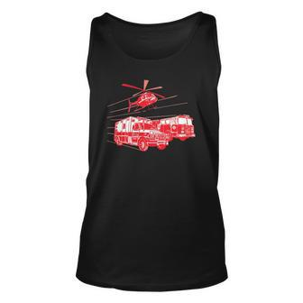 Ems Fire Rescue Truck Helicopter Cute Unique Gift Unisex Tank Top | Mazezy